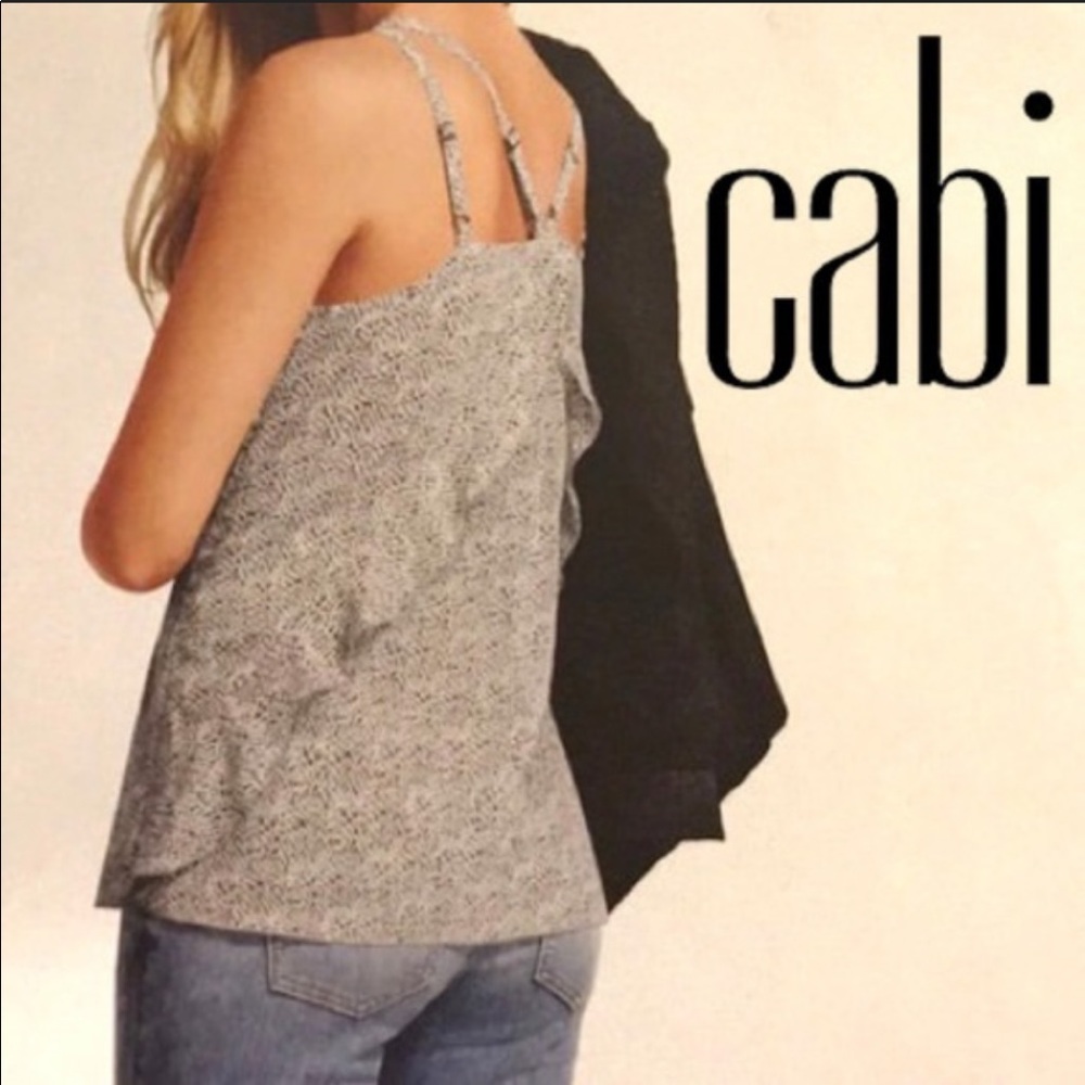 Cabi Grey And Black Speckled Ruffle Flutter Tank - image 2